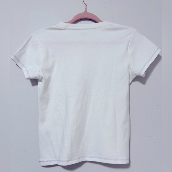 NEW Cotton On White Graphic Tee with star pink purple size XS relaxed fit - Picture 4 of 4